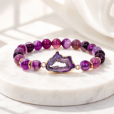 Purple Agate Crystal Druzy Bracelet